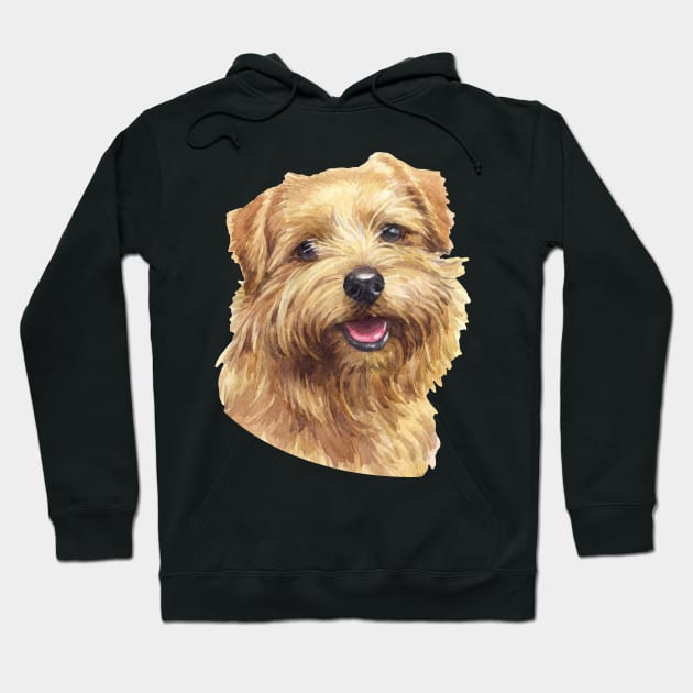 Norfolk Terrier Watercolor Art Hoodie by doglovershirts